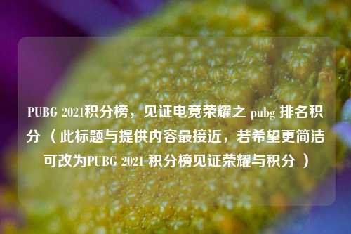 PUBG 2021积分榜,见证电竞荣耀之 pubg 排名积分 (此标题与提供内容最接近,若希望更简洁可改为PUBG 2021 积分榜见证荣耀与积分 )