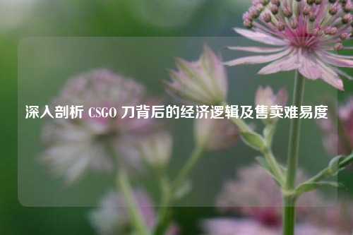 深入剖析 CSGO 刀背后的经济逻辑及售卖难易度