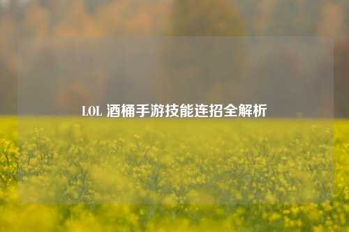 LOL 酒桶手游技能连招全解析