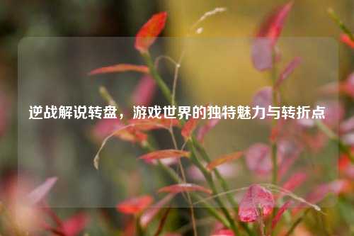逆战解说转盘,游戏世界的独特魅力与转折点