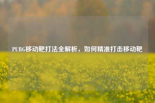 PUBG移动靶打法全解析，如何精准打击移动靶