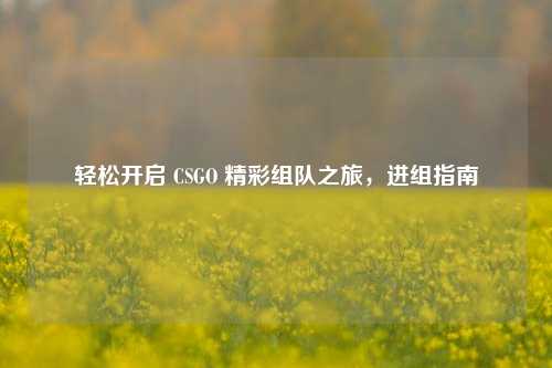 轻松开启 CSGO 精彩组队之旅，进组指南