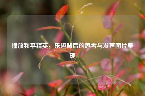播放和平精英，乐趣背后的思考与发声图片呈现