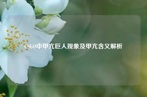 CSGO中甲亢巨人现象及甲亢含义解析